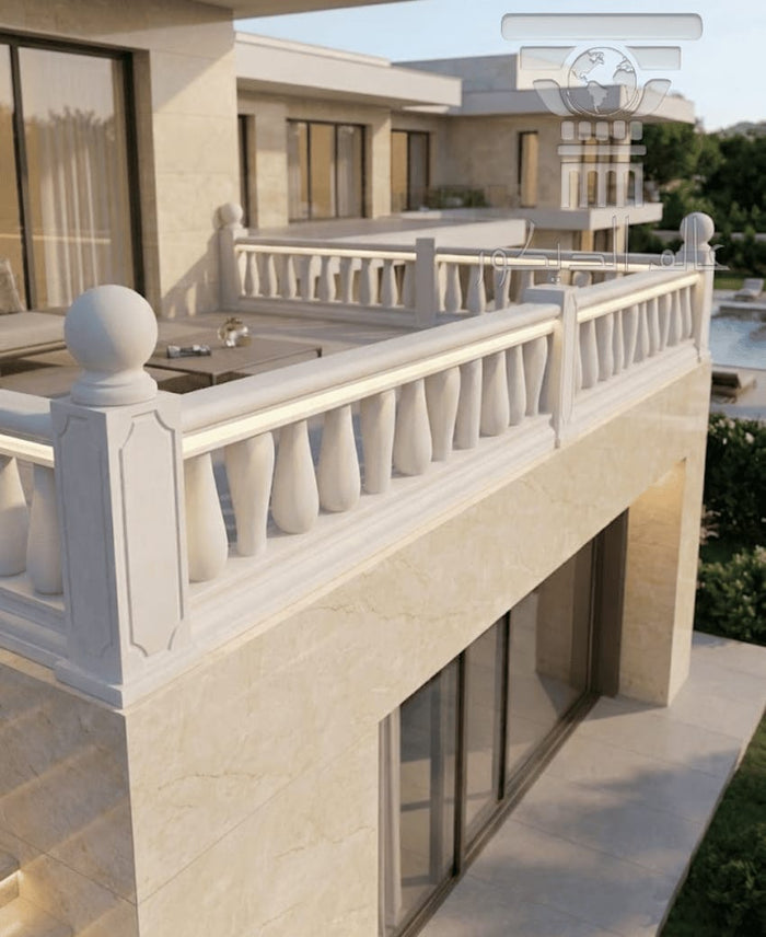 درابزين D6001… الحل الهندسي المتكامل لتأمين الشرفات الممتدة بلمسة نيو-كلاسيكية فاخرة.